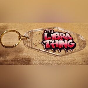 Libra Thing Keychain with Gold Ring